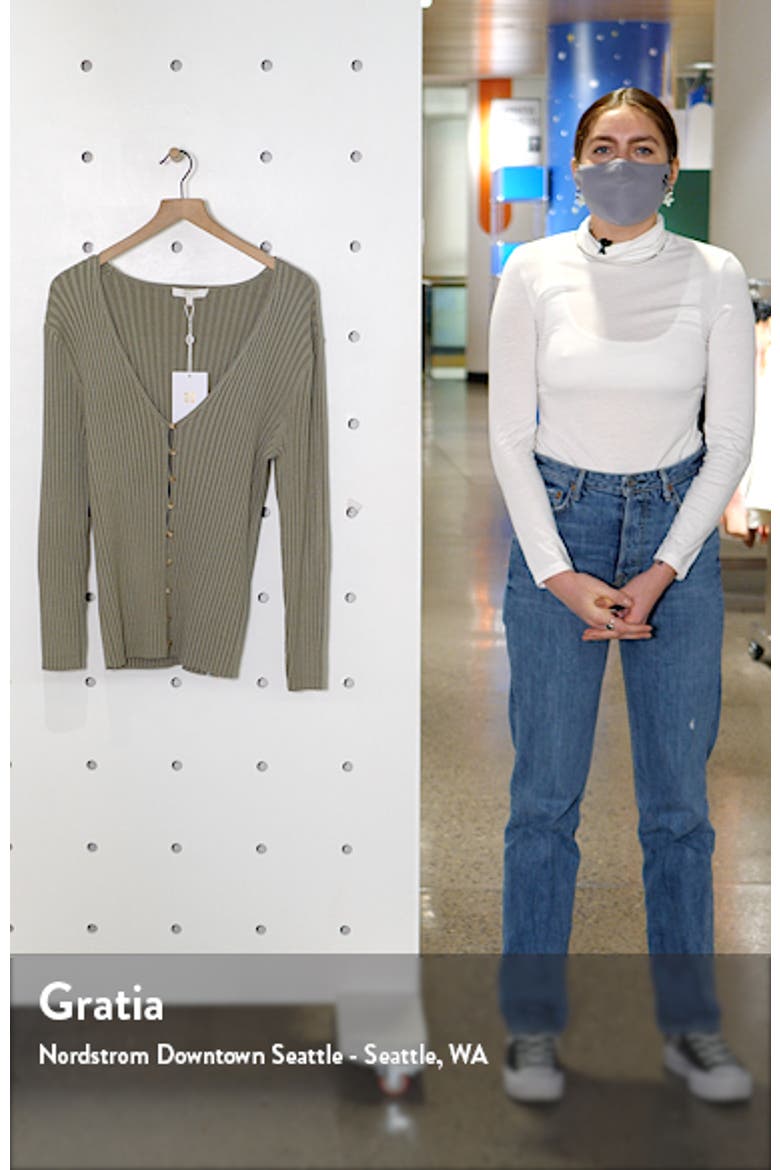 Frenchie Rib V-Neck Cardigan video