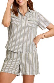Tommy Bahama Beach Breeze Stripe Linen Button-Up Shirt