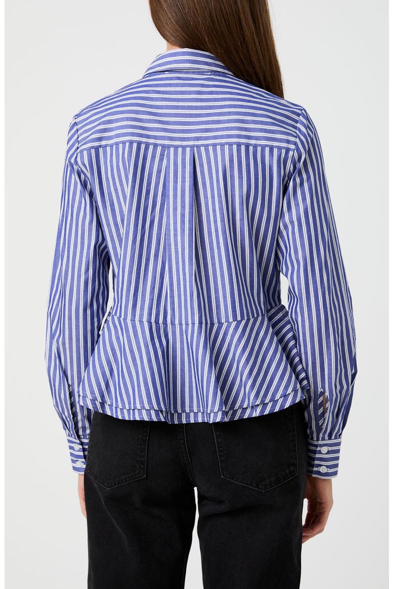 Striped Peplum Shirt, Alternate, color, NAVY/ WHITE