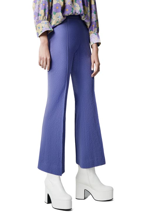 Pintuck Stretch Cotton Crop Pants