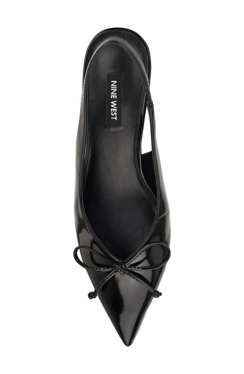 Nine West Evaa Slingback Pointed Toe Kitten Heel Pump In Black