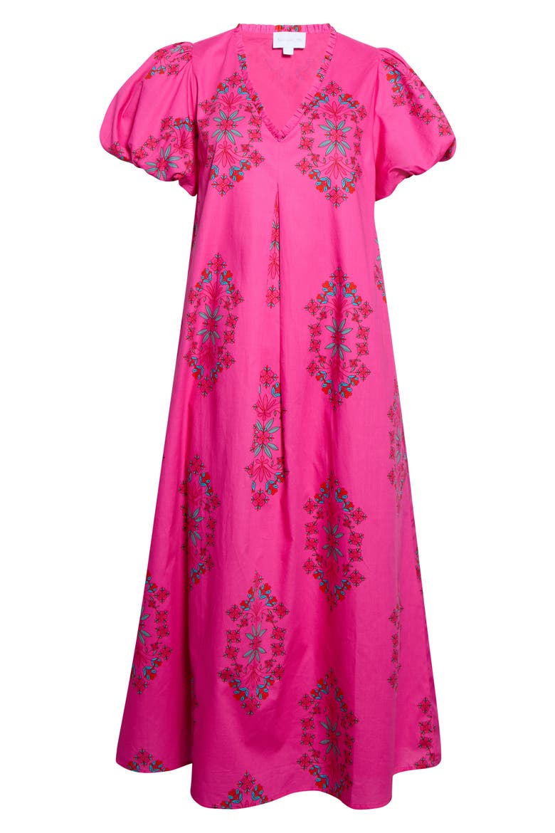 Mikey Placed Print Cotton Dress, Alternate, color, PINK-RED-MULTI