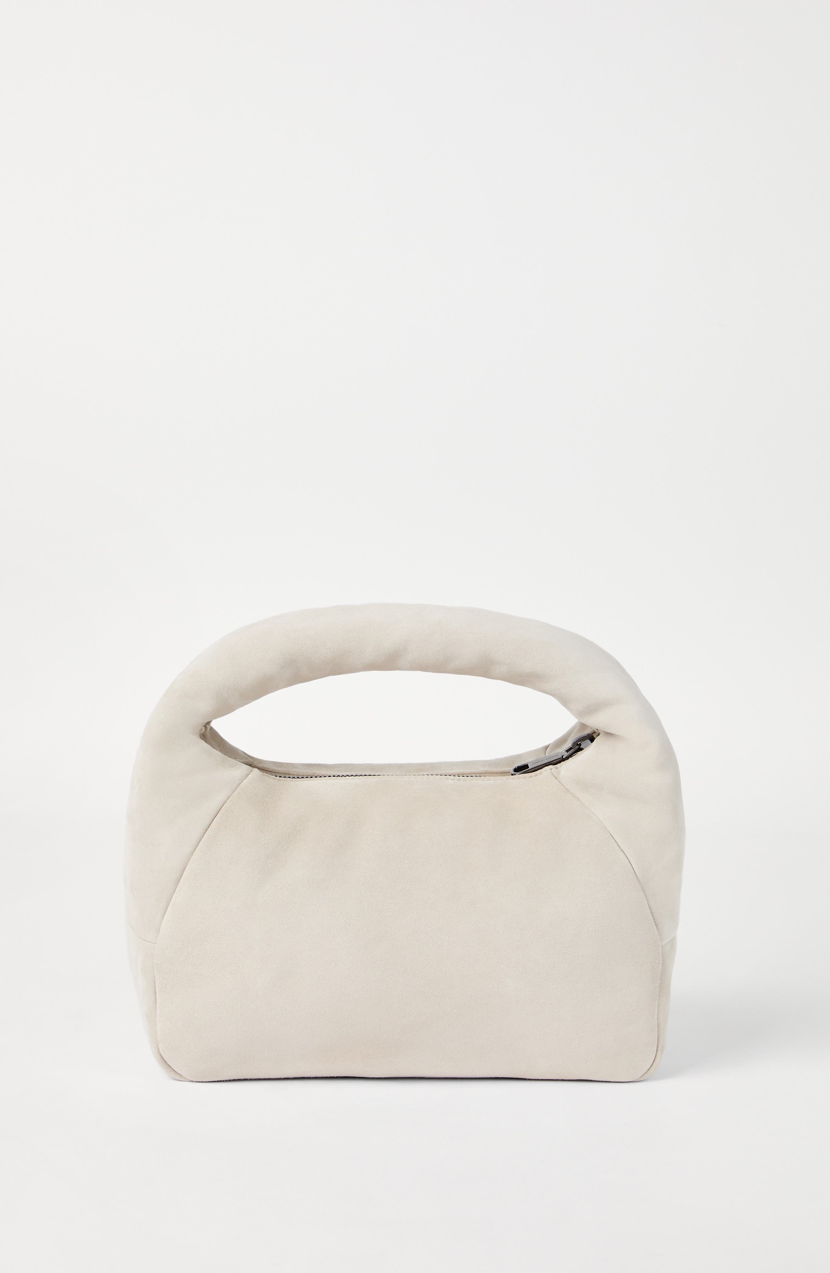 Brunello Cucinelli Small suede BC Duo Hobo bag, Alternate, color, Ecru