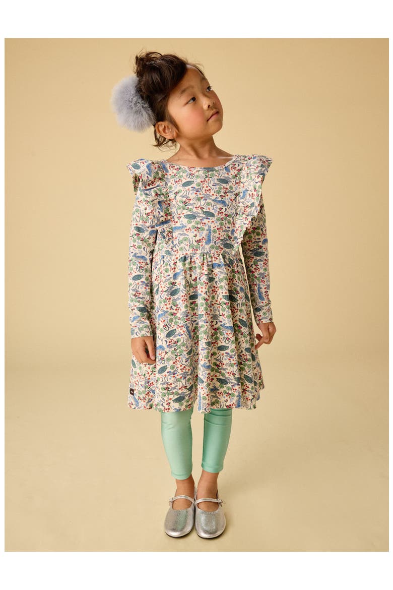 Ruffle Shoulder Ballet Dress, Alternate, color, Rabbit & Turtle Folktale