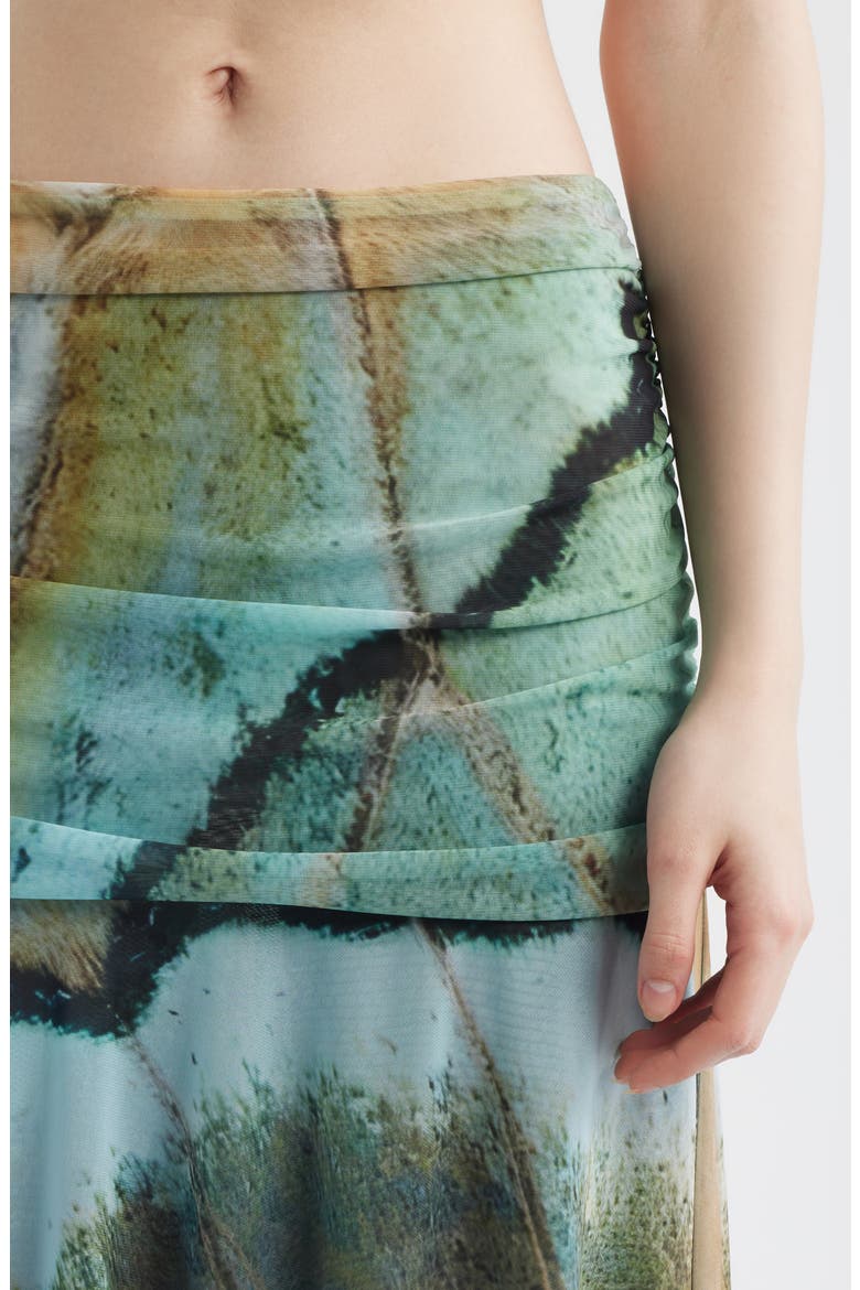 Festa Print Asymmetric Hem Midi Skirt, Alternate, color, MARBRE