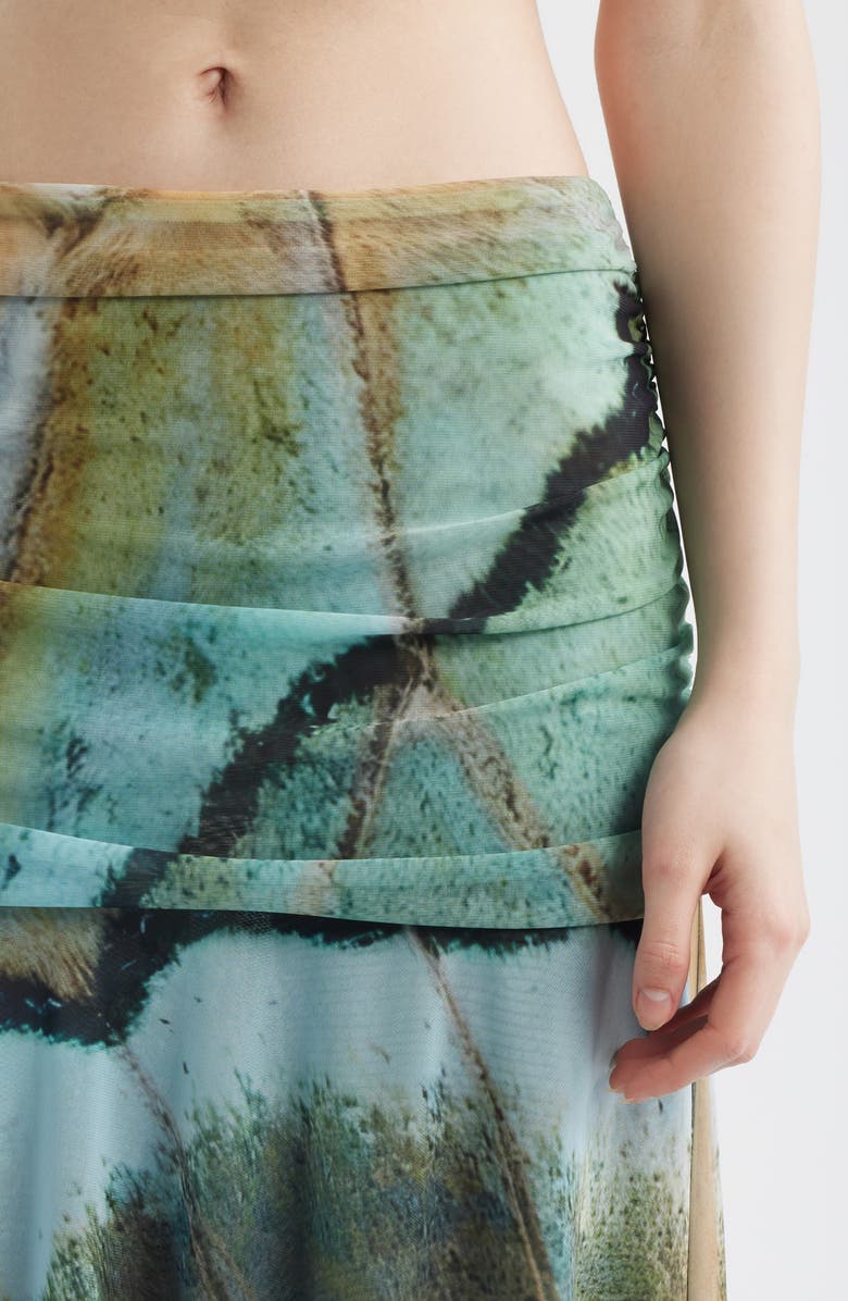 Feners Festa Print Asymmetric Hem Midi Skirt, Alternate, color, Marbre