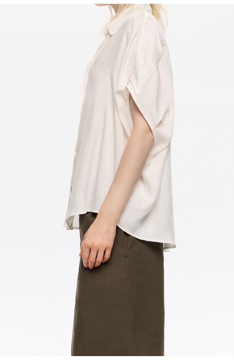 Bimba y Lola Fluid Cape Shirt, Alternate, color, Ivory