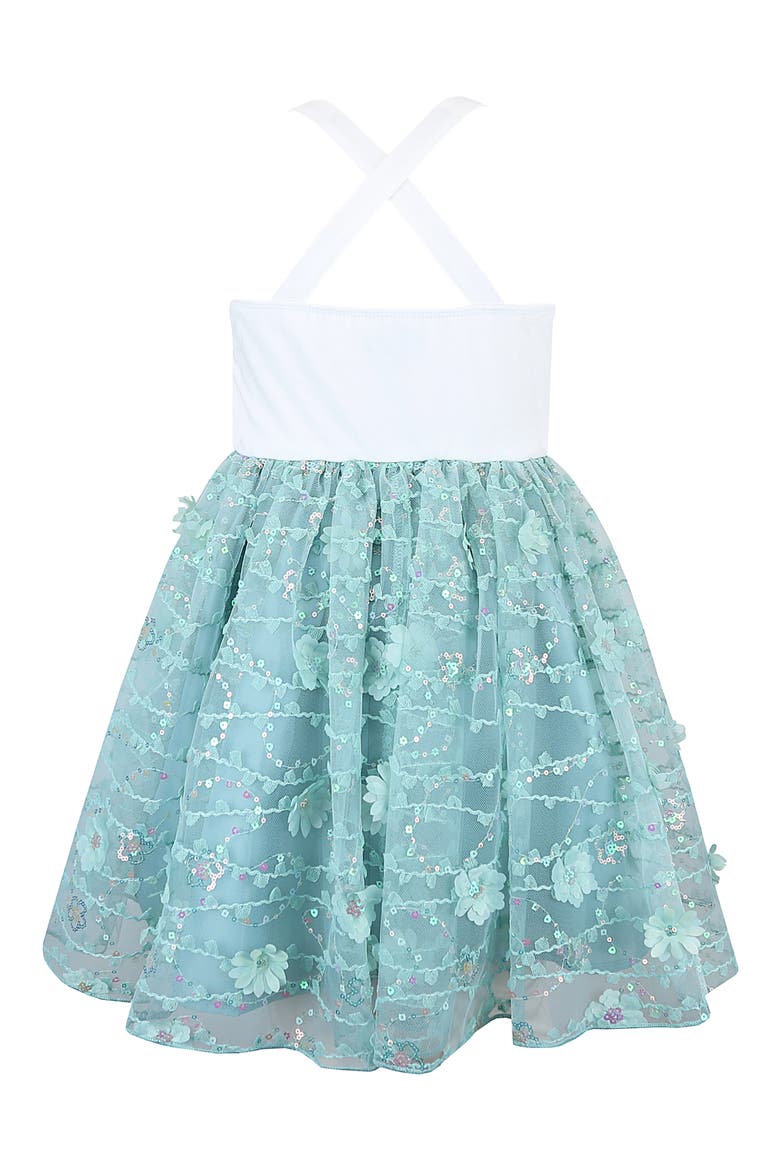 Kids' Unicorn Sequined Soutache Dress, Alternate, color, IVORY SAGE
