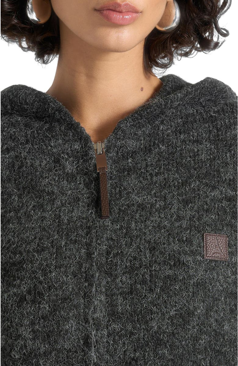 Manière De Voir Billie Unisex Brushed Wool Zip Hoodie, Alternate, color, Grey