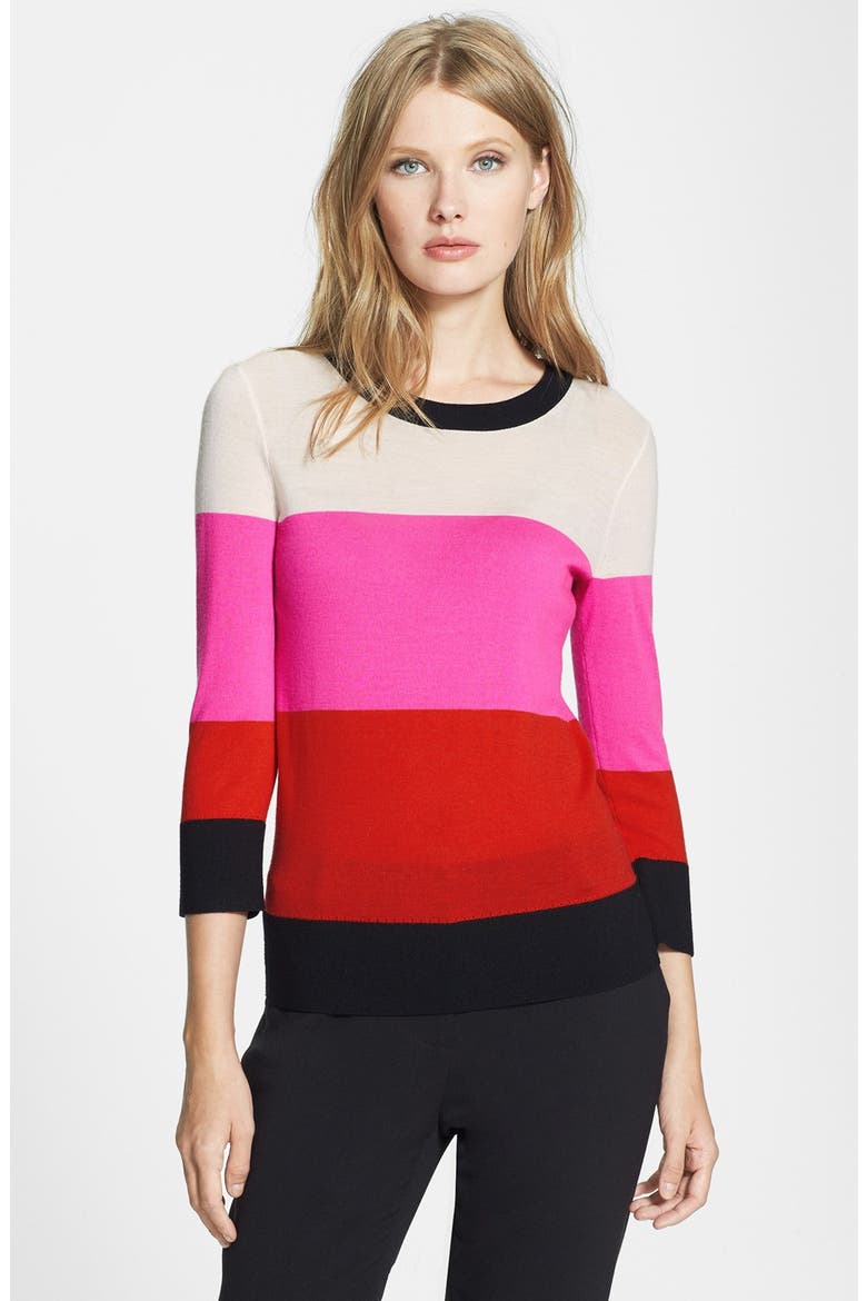 'talley' colorblock sweater, Main, color, VIVID SNAPDRAGON MULTI