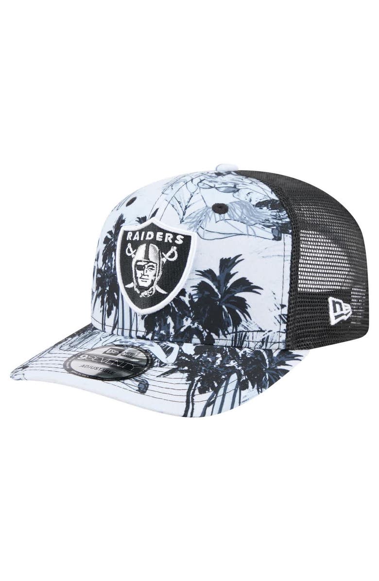 New Era Men's New Era  Black Las Vegas Raiders Hula Trucker 9SEVENTY Adjustable Hat, Main, color, 