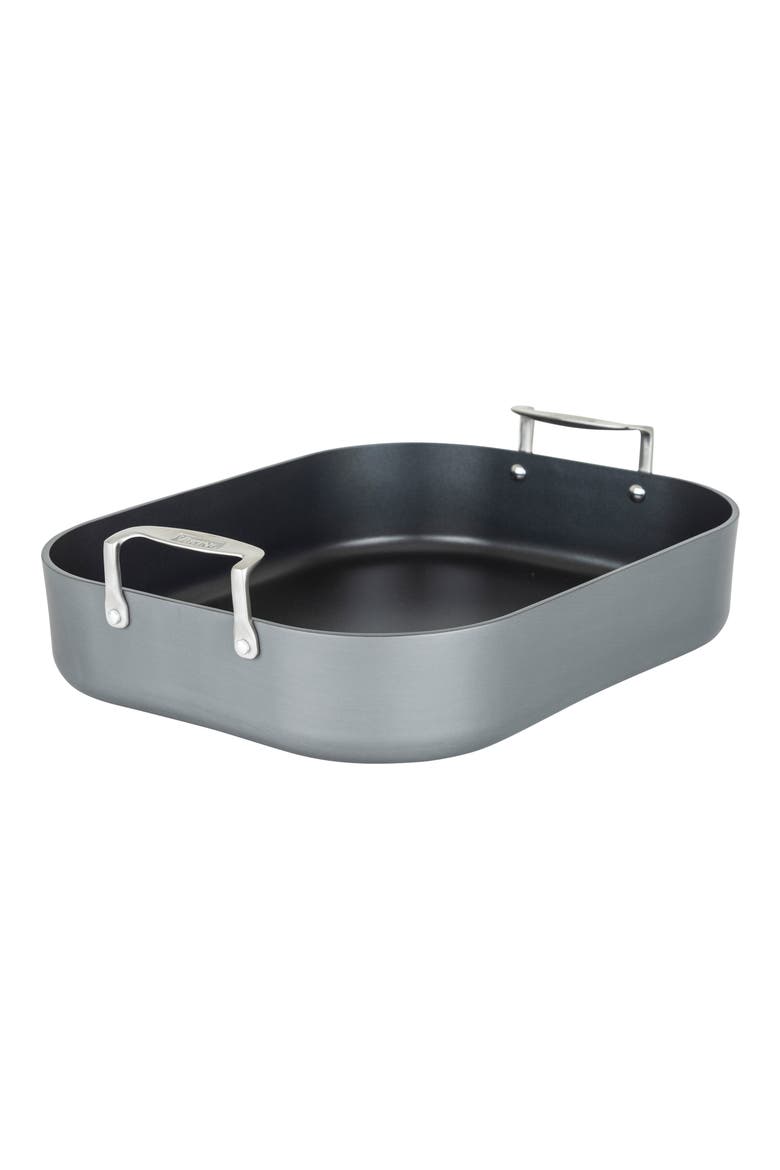 Hard Anodized Nonstick Roasting Pan with Carving Set, Alternate, color, DARK GREY