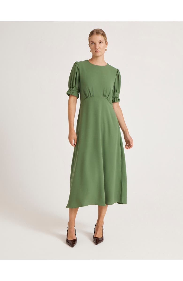 Finery London Mela Chiffon Midi Tea Dress, Main, color, Green