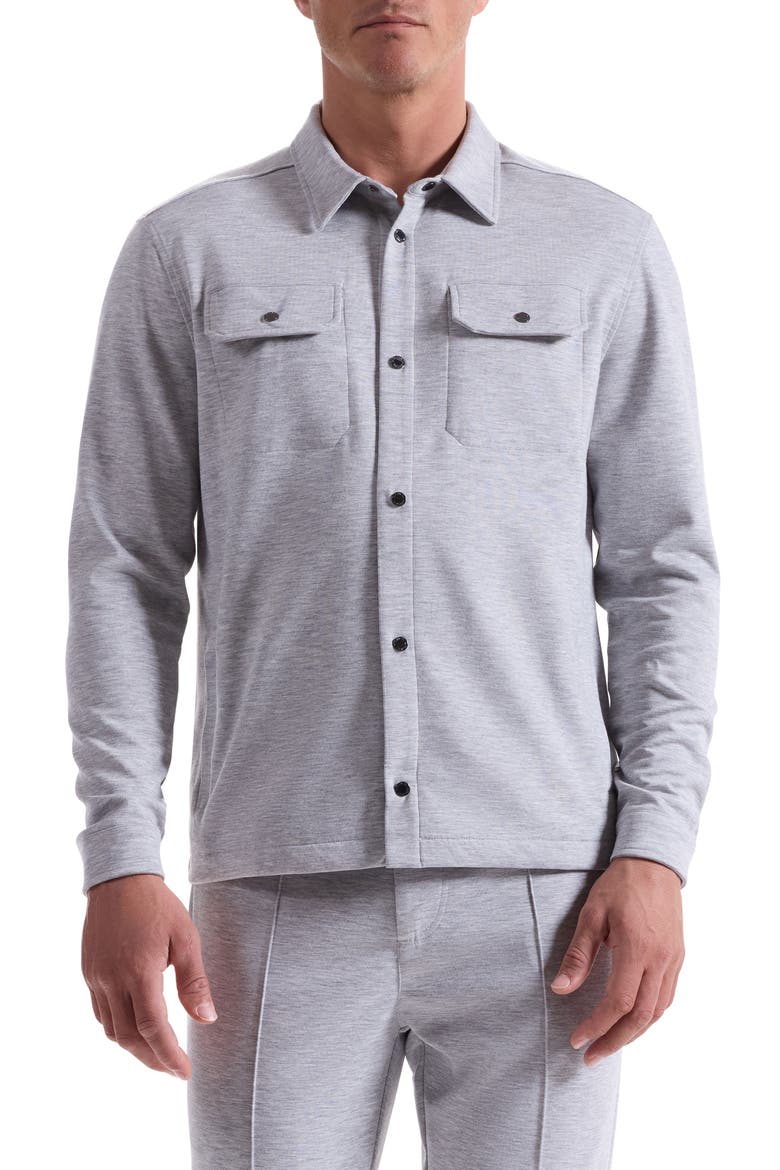 Heathered Kint Snap-Up Shirt Jacket, Main, color, CEMENT