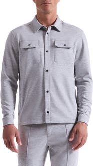 Bugatchi Heathered Kint Snap-Up Shirt Jacket