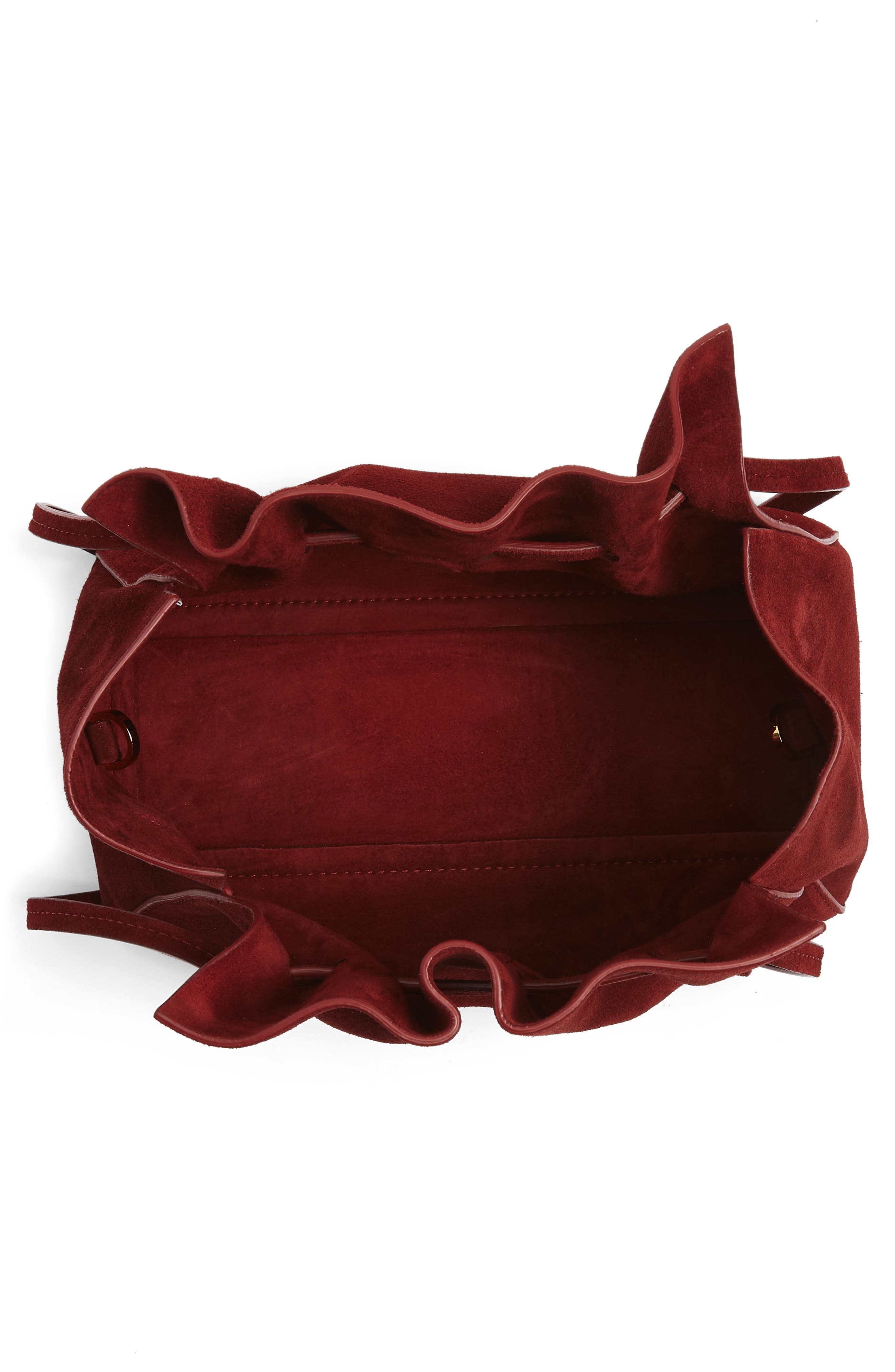 Mansur Gavriel Mini Suede Drawstring Bag, Alternate, color, 