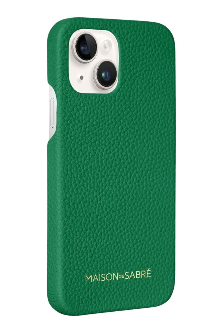 Leather Phone Case, Alternate, color, Emerald Green