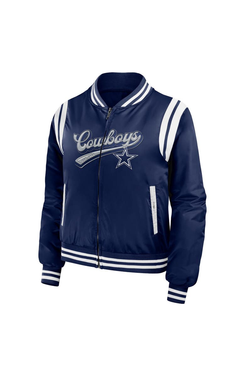 WEAR by Erin Andrews Women's WEAR by Erin Andrews Navy Dallas Cowboys Bomber Full-Zip Jacket, Alternate, color,