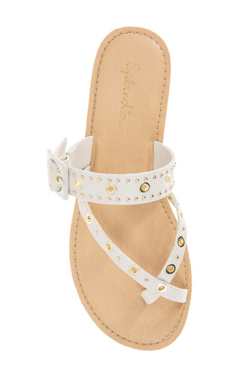Splendid Sutton Stud Slide Sandal In White Sand