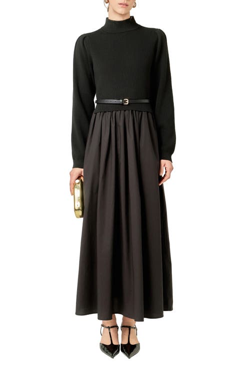 Belted Long Sleeve Dress
