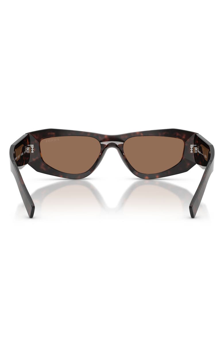 Prada 53mm Pillow Sunglasses, Alternate, color, Root Tortoise / Dark Brown