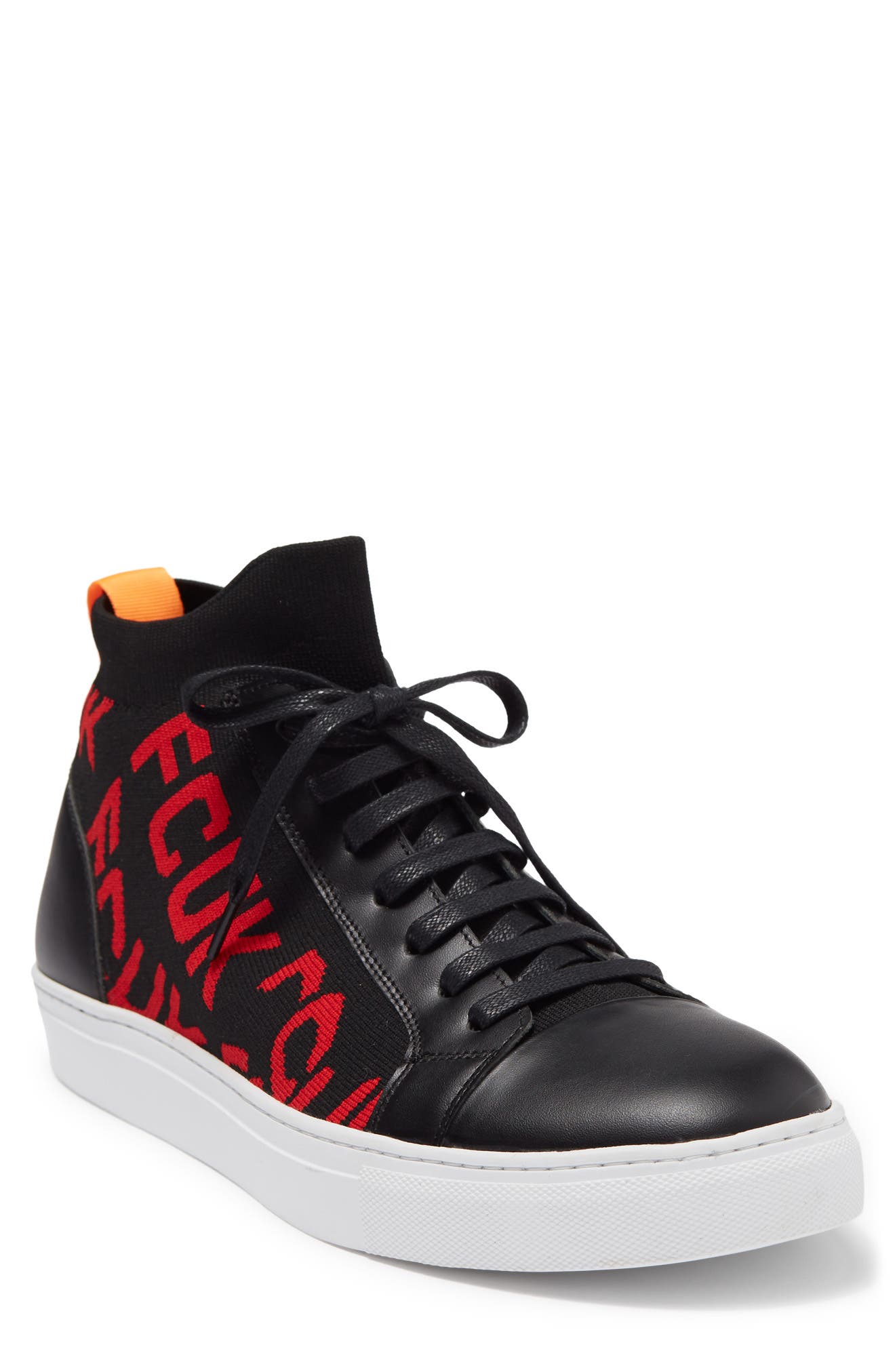 French Connection Kona Signature Leather Sock Sneaker, Main, color, 