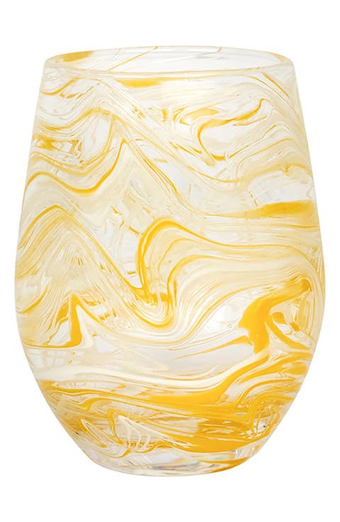 Puro Marbled Stemless Wine Glass
