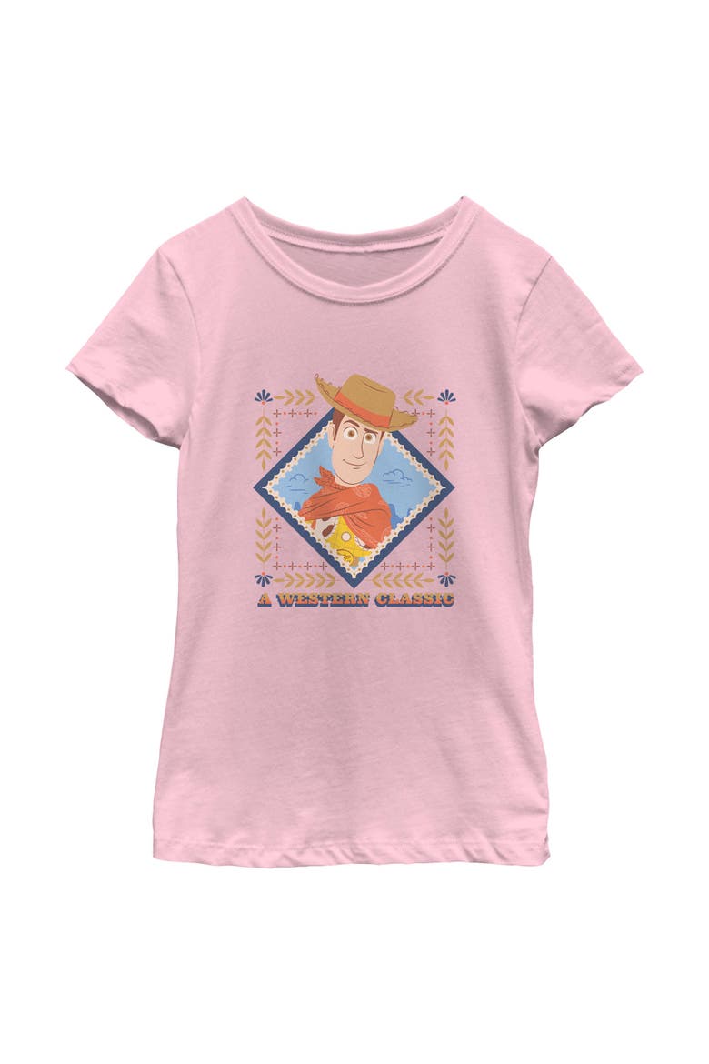 Girl's Toy Story 5 Woody Western Classic  Graphic T-Shirt, Main, color, Light Pink