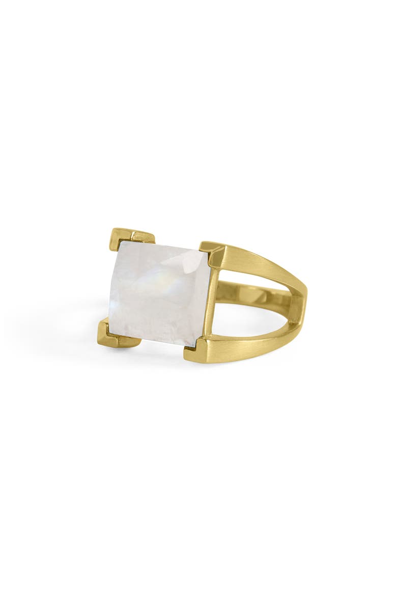 Mini Plaza Moonstone Ring, Alternate, color, MOONSTONE/ GOLD