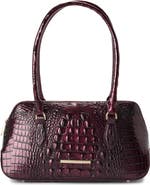 Brahmin Jennifer Croc Embossed Leather Shoulder Bag