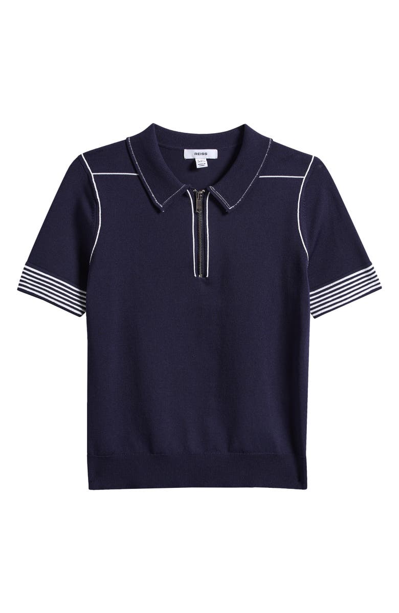 Reiss Kids' Whorlton Quarter Zip Polo Sweater, Main, color, Navy