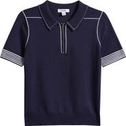 Reiss Kids' Whorlton Quarter Zip Polo Sweater