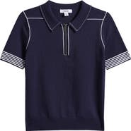 Reiss Kids' Whorlton Quarter Zip Polo Sweater