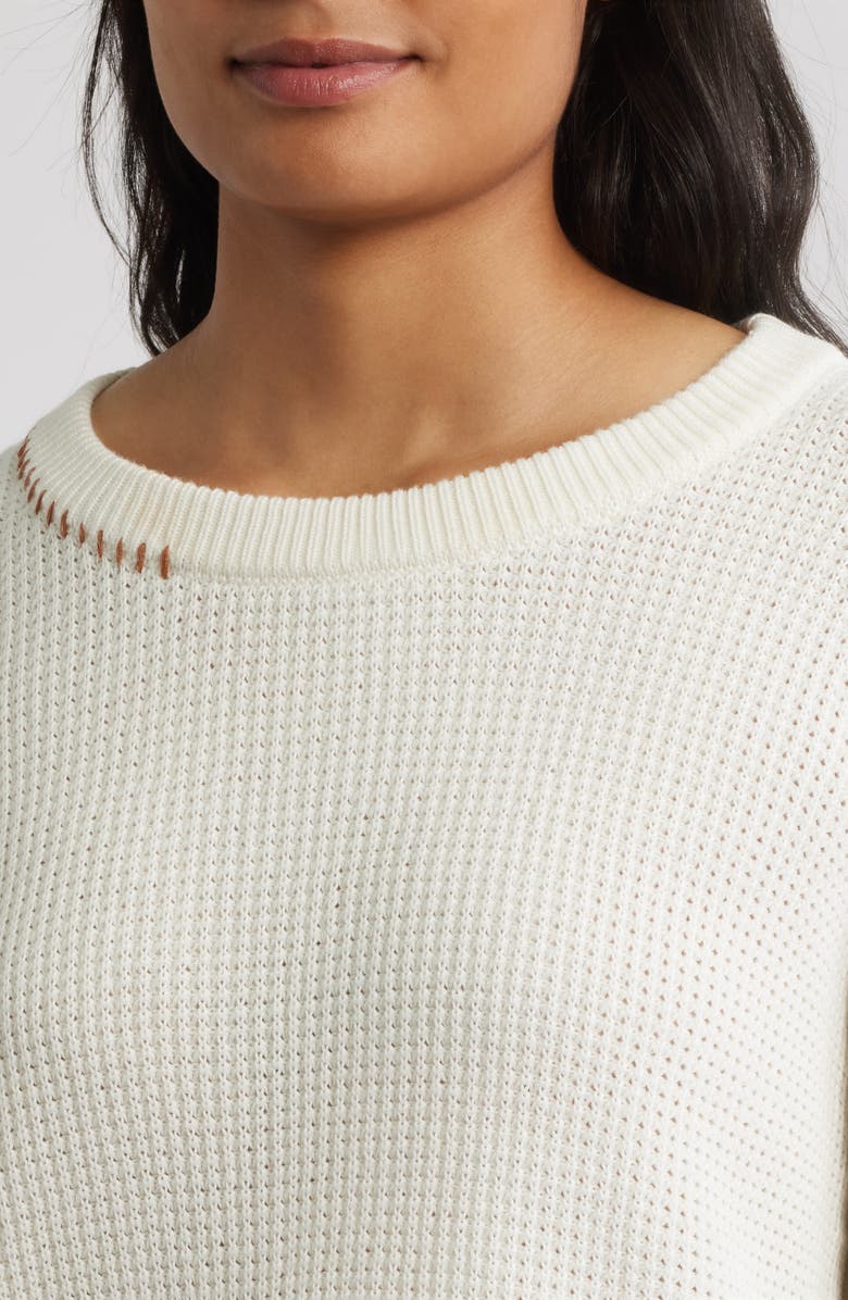 Hatley Waffle Stitch Sweater, Alternate, color, Cream