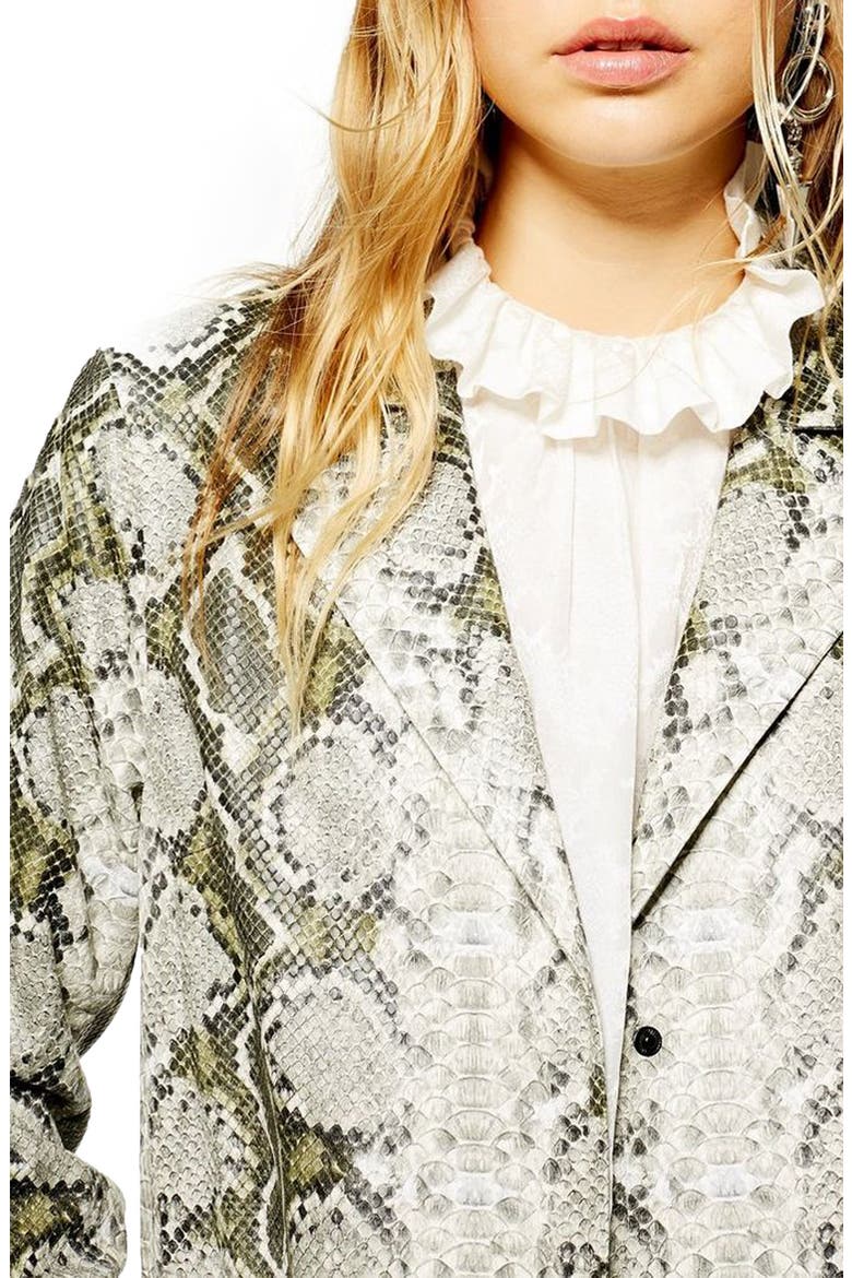 Rok It Snake Print Coat, Alternate, color, GREEN MULTI