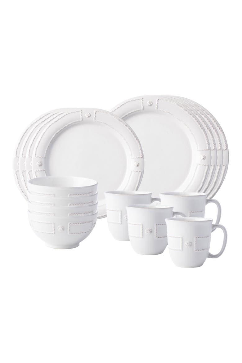 Berry & Thread French Panel Whitewash 16-Piece Dinnerware Set, Main, color, WHITEWASH
