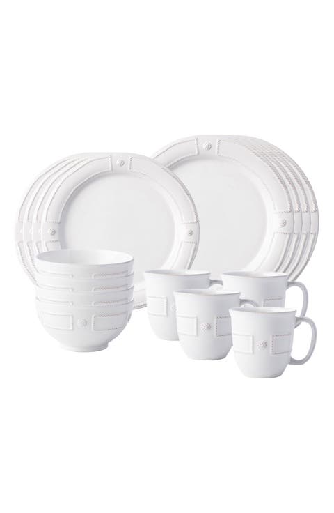 Berry 
Thread French Panel Whitewash 16-Piece Dinnerware Set