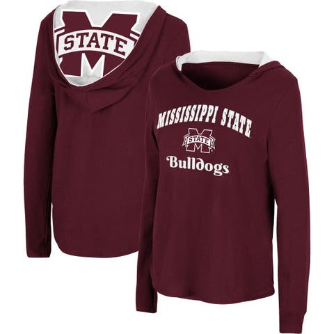 Women's Colosseum Maroon Mississippi State Bulldogs Catalina Hoodie Long Sleeve T-Shirt
