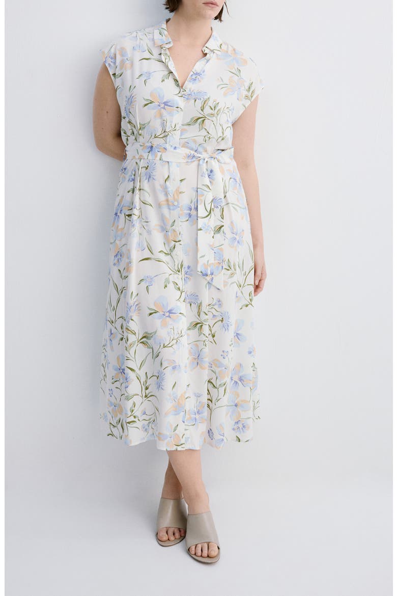 printed shirt dress mango Mango Geometric-Print Midi Shirt Dress - Red