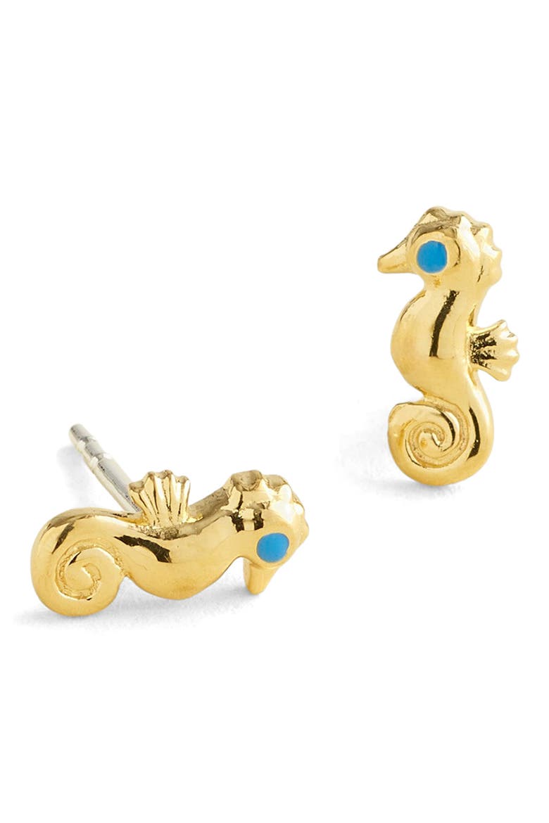 Demi Fine Seahorse Stud Earrings, Main, color, 14K GOLD
