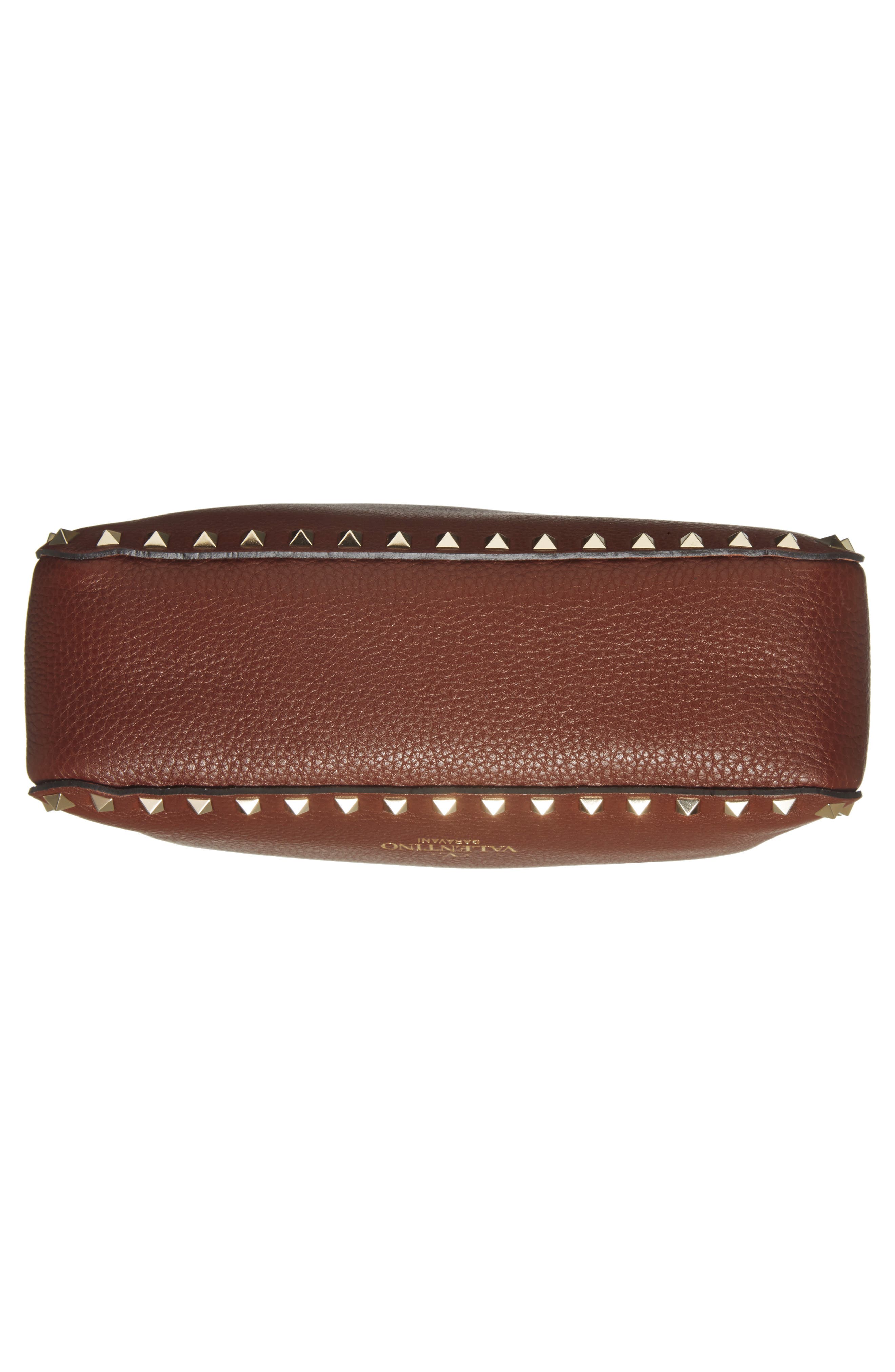 Valentino Garavani Small Rockstud Leather Hobo, Alternate, color, 