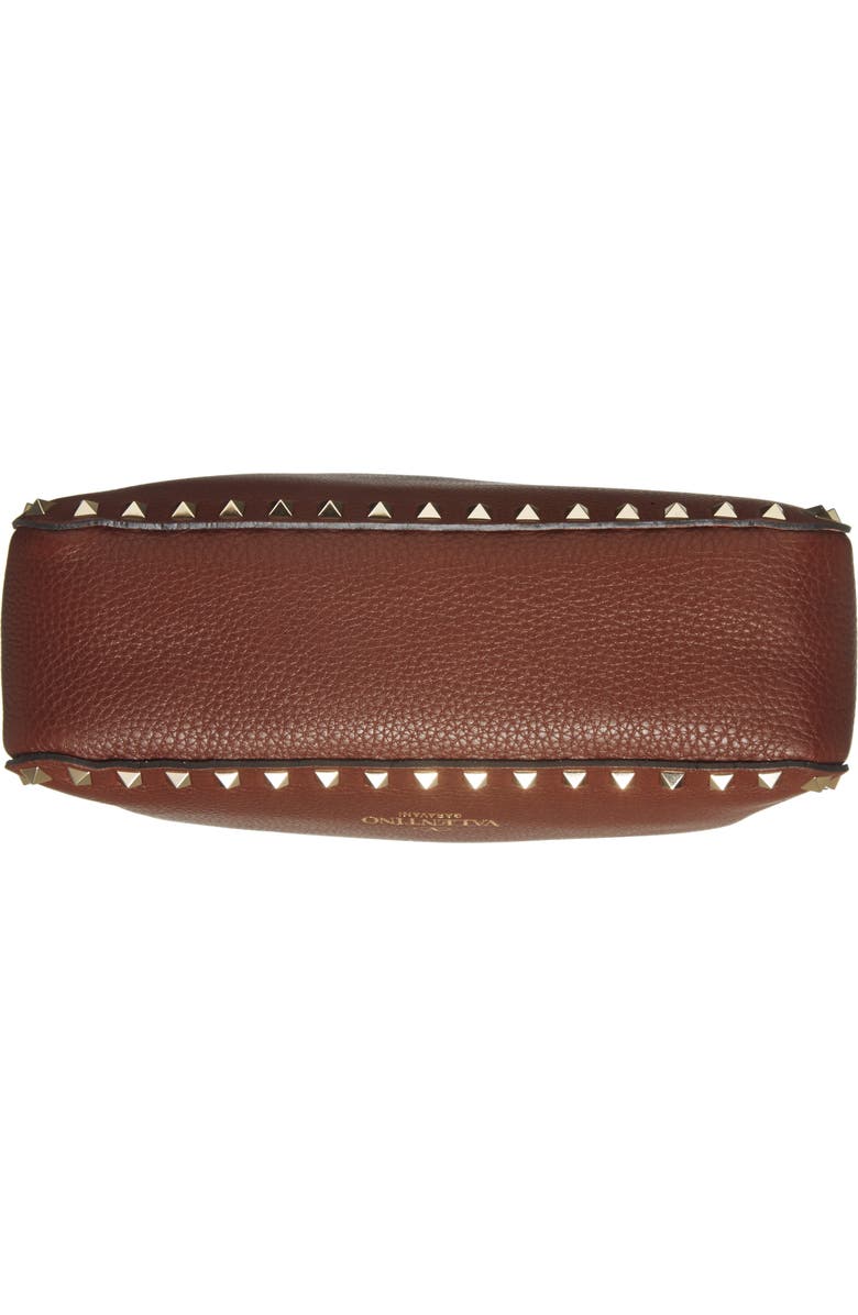 Valentino Garavani Small Rockstud Leather Hobo, Alternate, color,