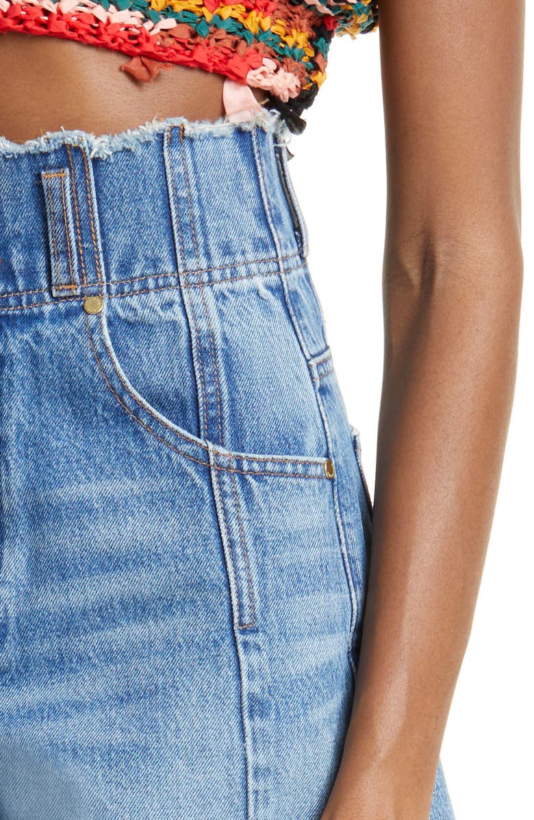 Ulla Johnson Nonstretch Denim Cutoff Shorts, Alternate, color, Danube Medium Indigo Wash