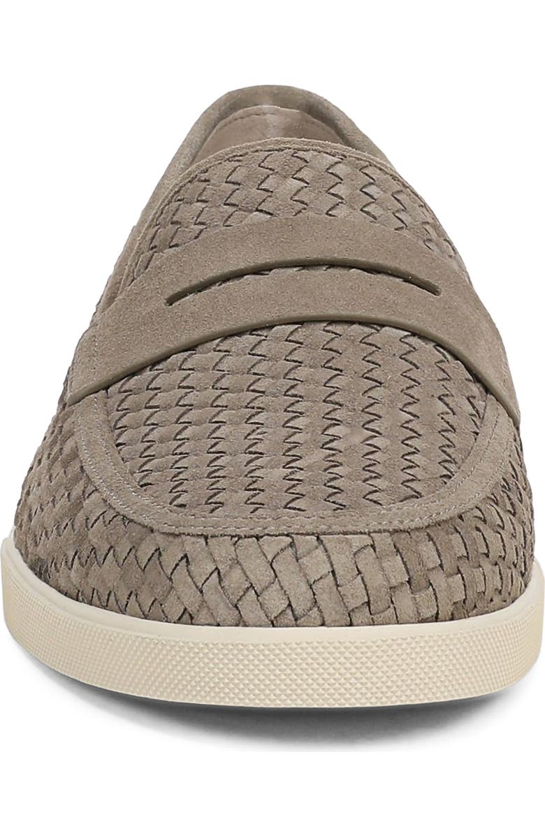 Vince Santino Woven Suede Penny Loafer, Alternate, color, Flint