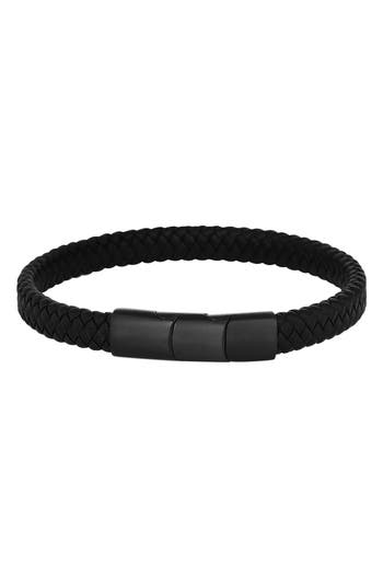 Geoffrey Beene Woven Leather Bracelet