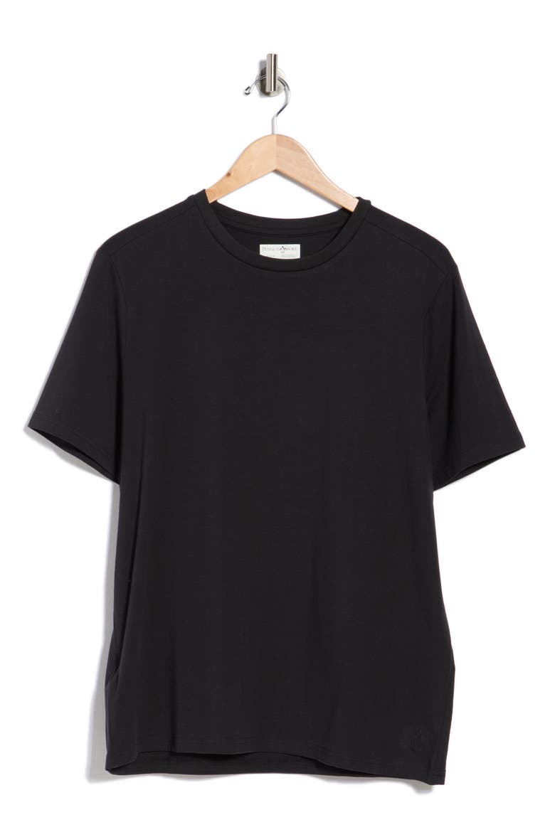 Stretch Cotton Crewneck T-Shirt, Alternate, color, CAVIAR