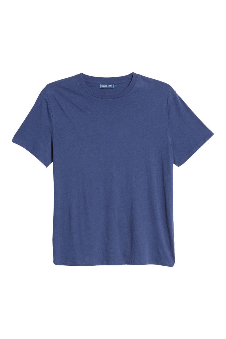 Cotton & Linen T-Shirt, Alternate, color, NAVY BLUE