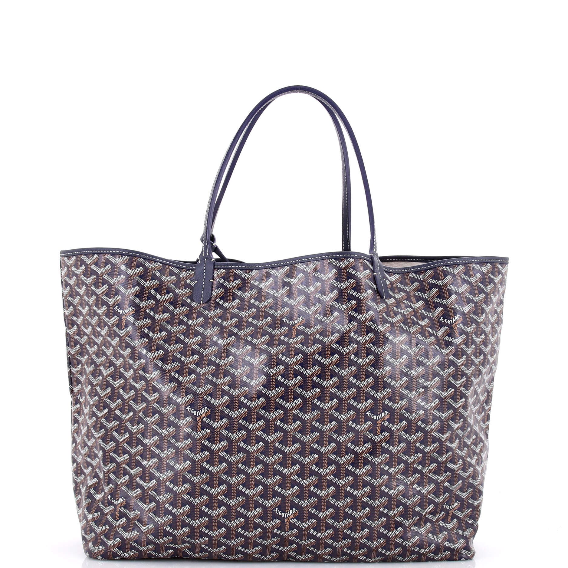 Pre-Owned Goyard Saint Louis Tote Coated Canvas GM, Main, color, Blue