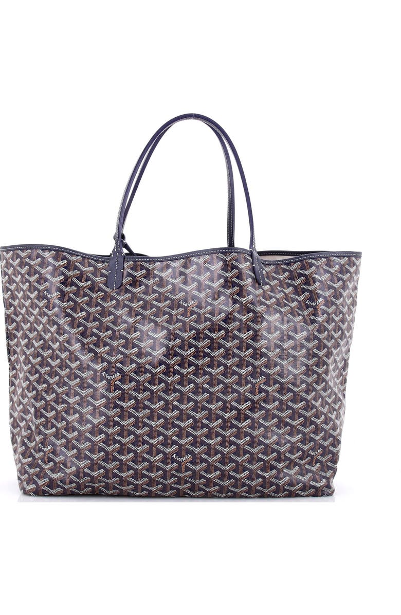 Pre-Owned Goyard Saint Louis Tote Coated Canvas GM, Main, color, Blue