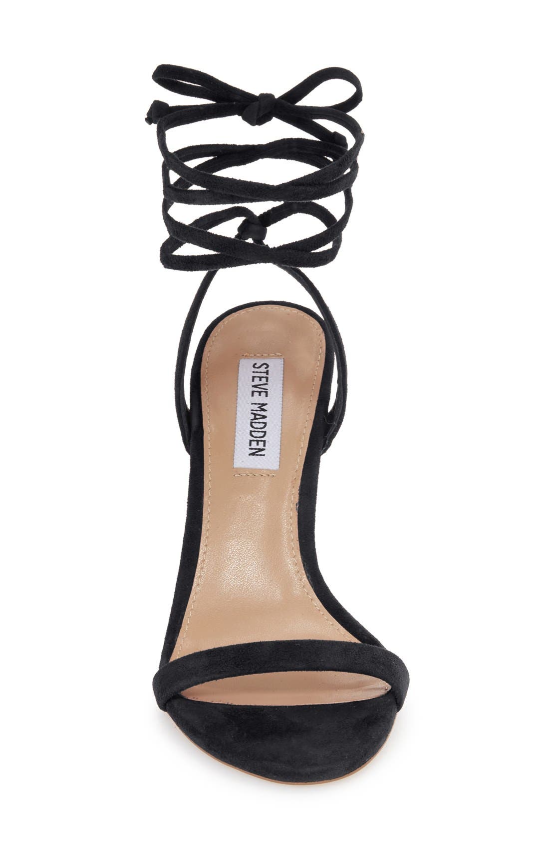 'Pattrice' Ankle Wrap Sandal, Alternate, color, BLACK SUEDE